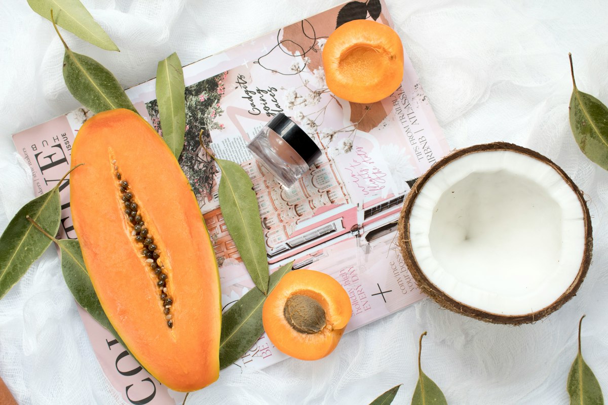 Fresh nutritious foods that support skin health and elasticity